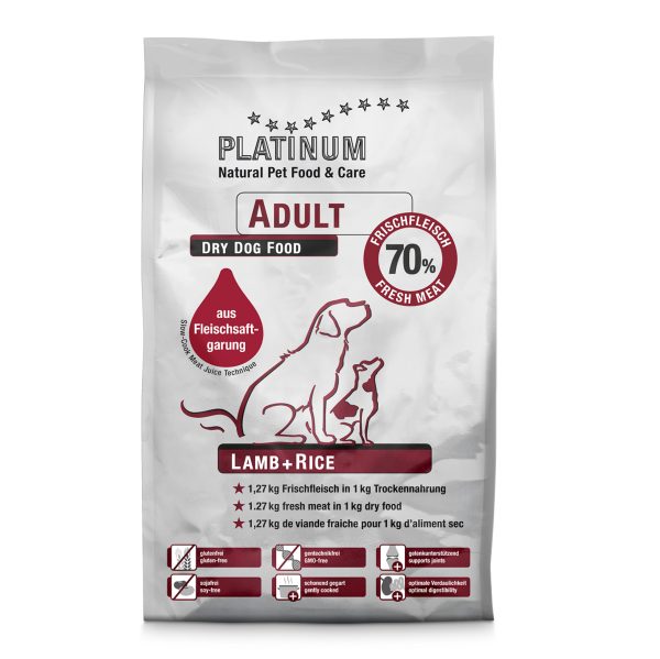 Platinum koeratoit Adult lambaliha ja riisiga, 5kg