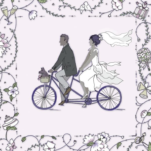 Kaart CC Wedding Tandem bicycle