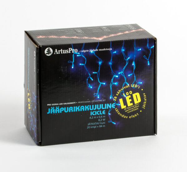 Jääpurikakujuline LED kardin 100L 4,2m jätkatav vilkuv - valge kaabel, külmvalge/soevalge mix LED