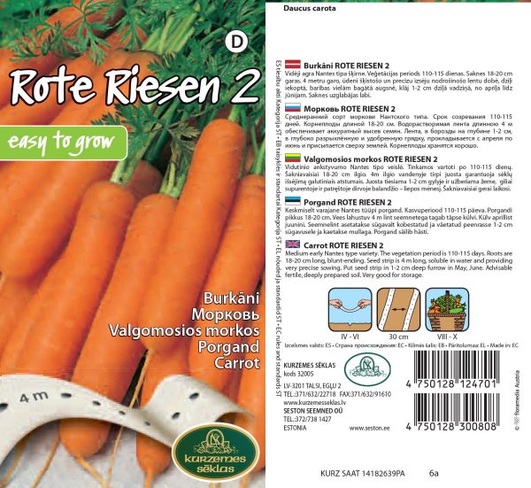 Porgand 'Rote Riesen 2' lint