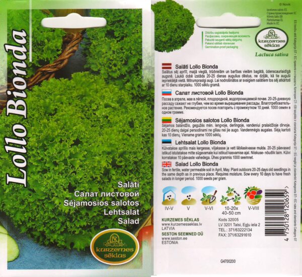 Lehtsalat 'Lollo Bionda' 1g