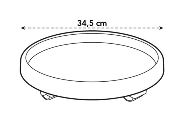 Lillepoti alus Uni ratastega 35cm tumehall