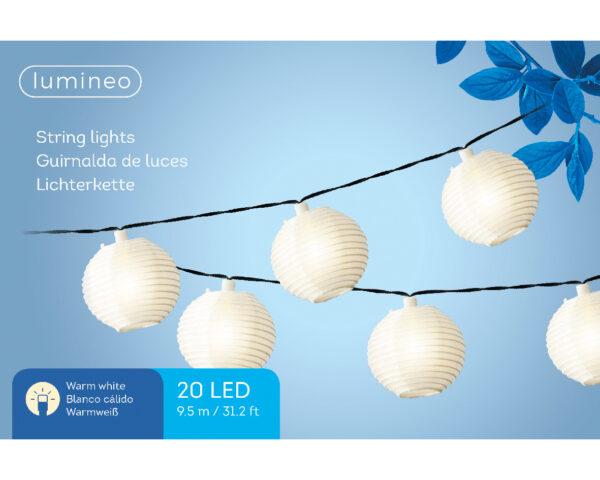 Led valguskett laternad 9,5m soe valge