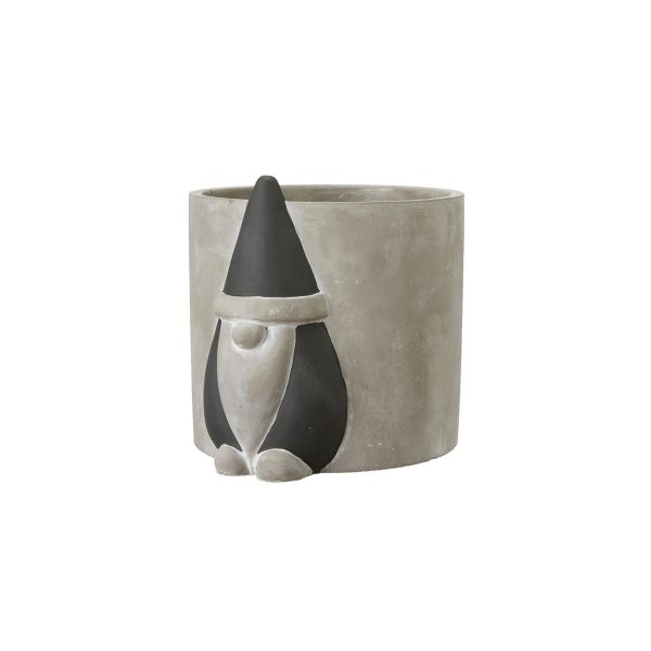 Lillepott Tomte 14x14cm must/hall