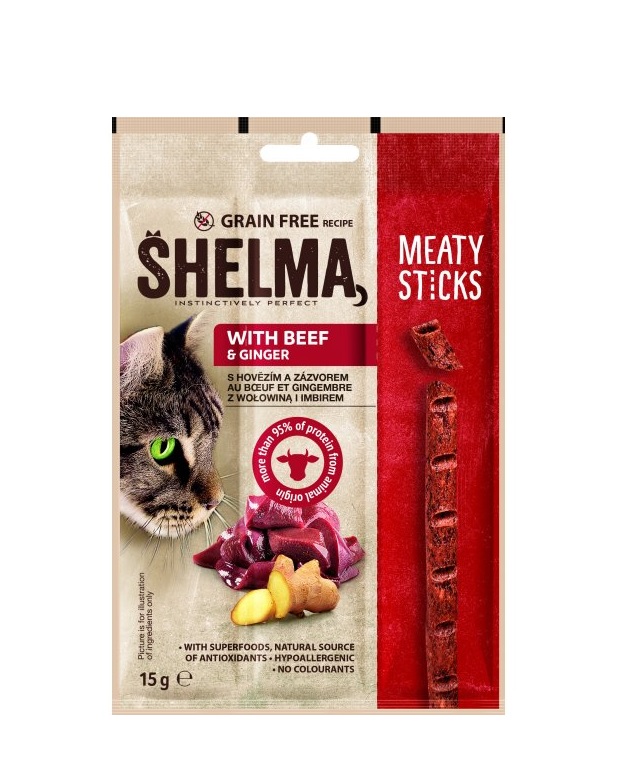 Shelma meaty sticks beef-ginger 15g