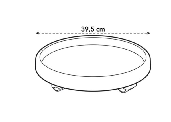 Lillepoti alus ratastega 40cm tumehall