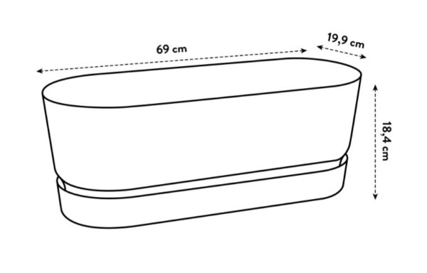 Õuepott Greenville trough long 70cm valge