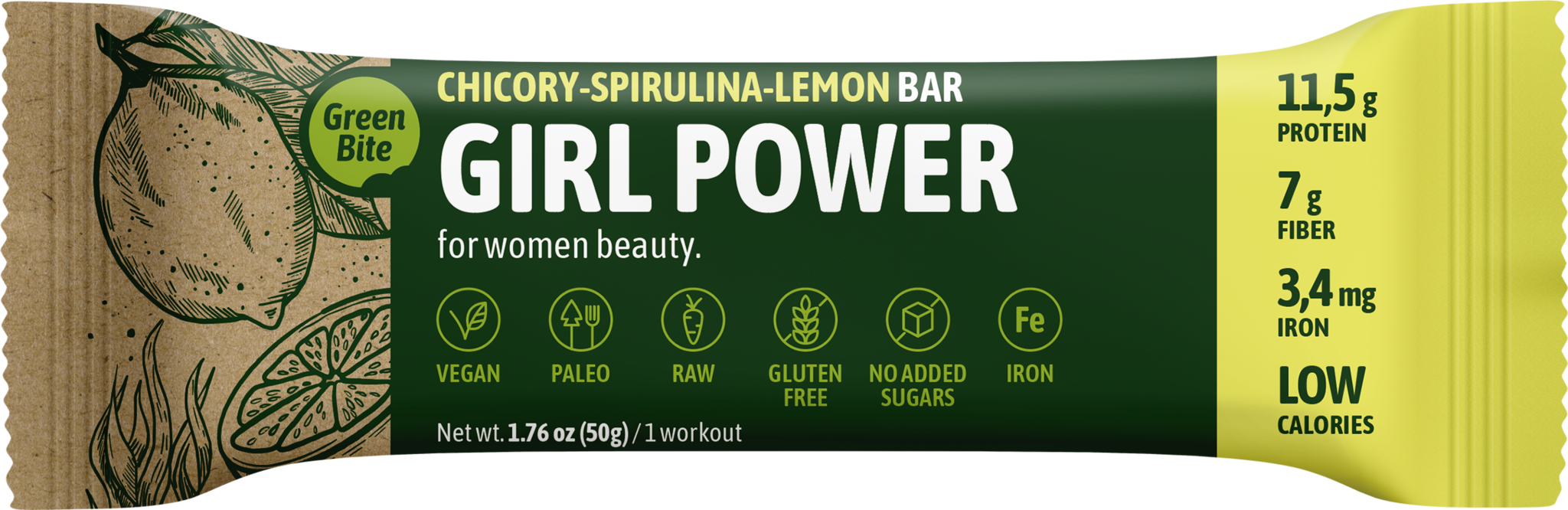 GIRL POWER Spirulina-Sidruni superbatoon 50g