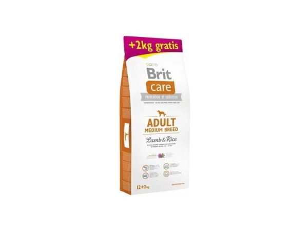 BritCare Adult Med Breed Lamb&Rice 12+2kg