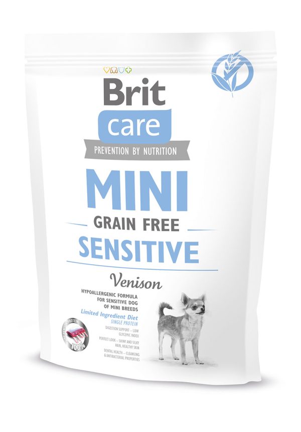 Brit Care kuivtoit Mini Sensitive väikestele koertele hirvelihaga, 400g