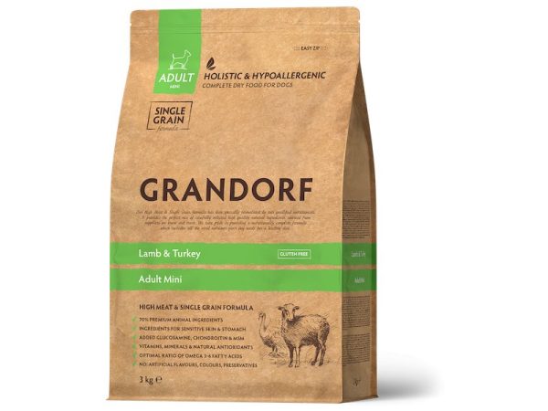 Grandorf kuivtoit lambaliha ja kalkunilihaga täiskasvanud koertele, 3kg