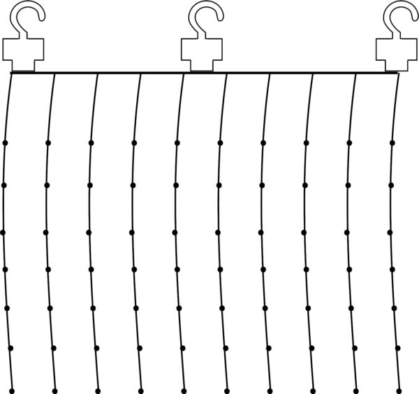 Valguskardin Kastetilk 100LED 1x1m s.valge