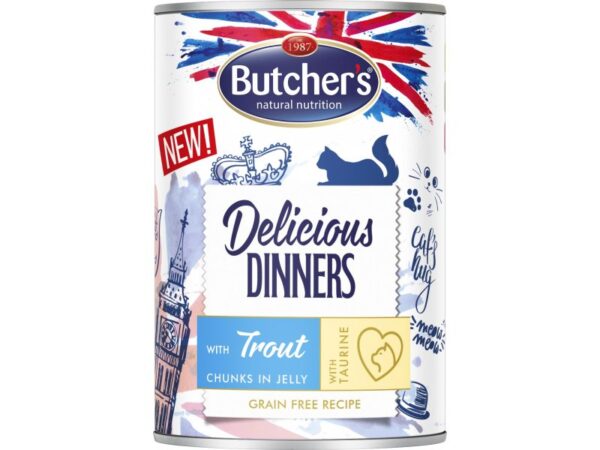 Butchers Delicious Dinners konserv kassile forellitükkidega, 400g