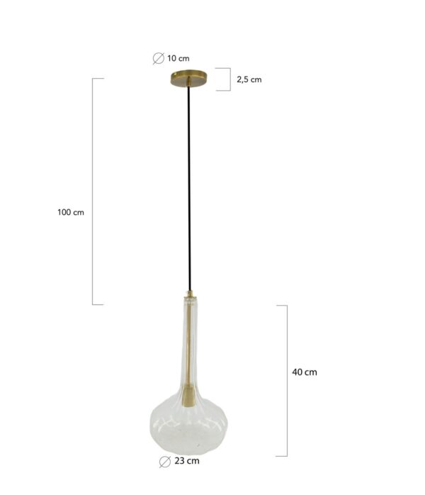 Laelamp rippuv d23x h40cm klaasist läbipaistev