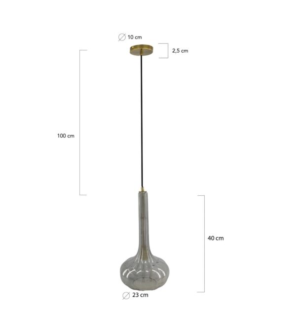 Laelamp rippuv d23x h40cm klaasist hall