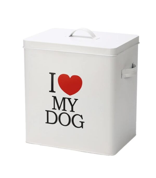 Toidukonteiner I love my dog 20,5x28x30cm valge