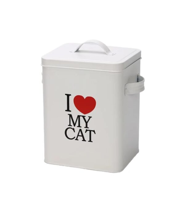 Toidukonteiner I love my cat 15,5x18x23cm valge