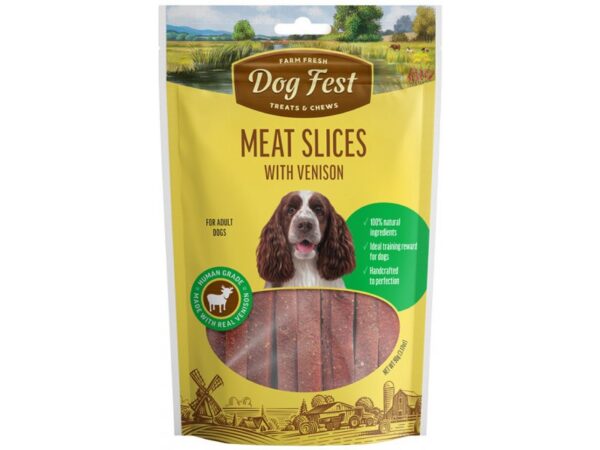 Maiustus Dog Fest hirveliha viilud 90g