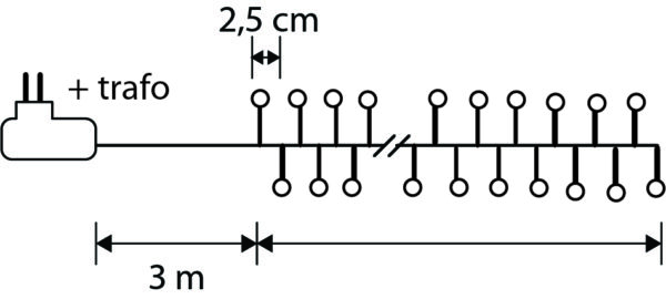 Valguskett 3,5m 140LED, soe valge IP44