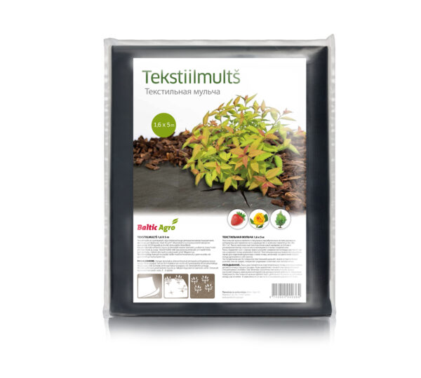 Tekstiilmultš 1,6x5 m, 8 m², 50 g/m², must