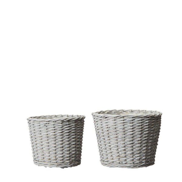 Punutud korv sisuga Minna 27x20cm hall