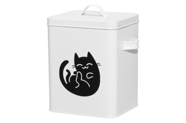 Toidukonteiner kassitoidule 23x15,5x26cm valge