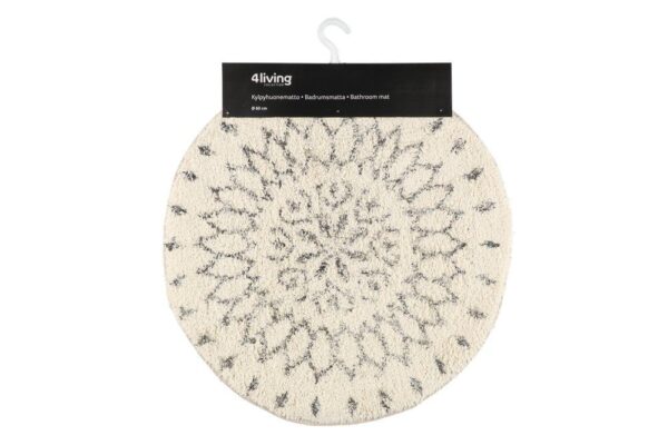 Vannitoavaip Adele ümar d60cm valge/hõbe