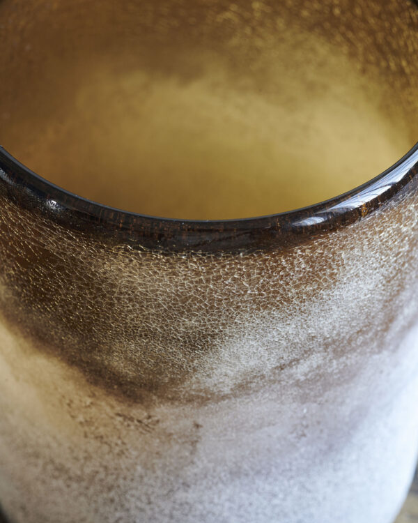 Küünlahoidja Mist d9,5x h11,5cm pruun klaasist