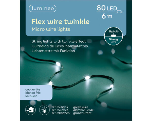 Valguskett 6m 80LED külm valge IP44