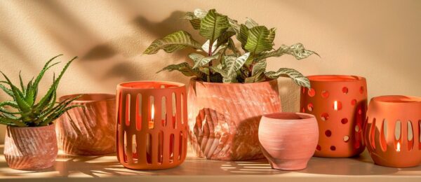 Latern terra d19x h22cm mix, oranz