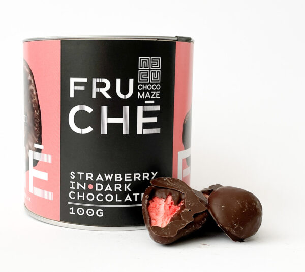 Šokomaius külmkuivatatud maasikaga 100g