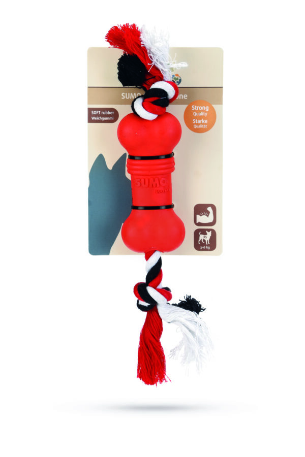 Beeztees koeramänguasi 4,5x4,5x11cm punane sumo mini fit