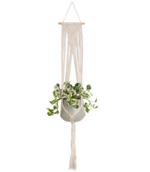 Lillepotihoidja Macrame seinale 110cm valge