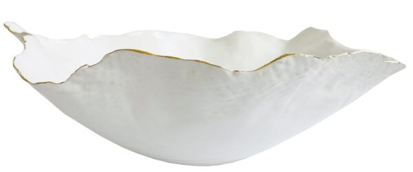 Kauss kuldse servaga d25x 9cm valge