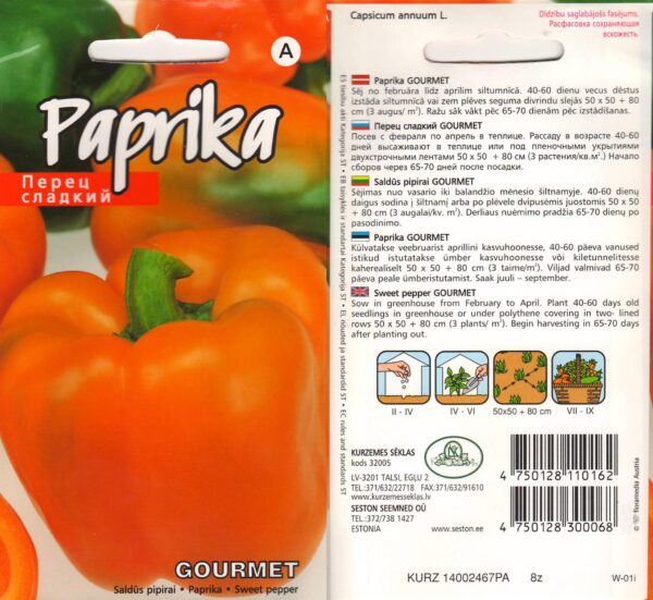 Magus paprika 'Gourmet Oranž' 10s