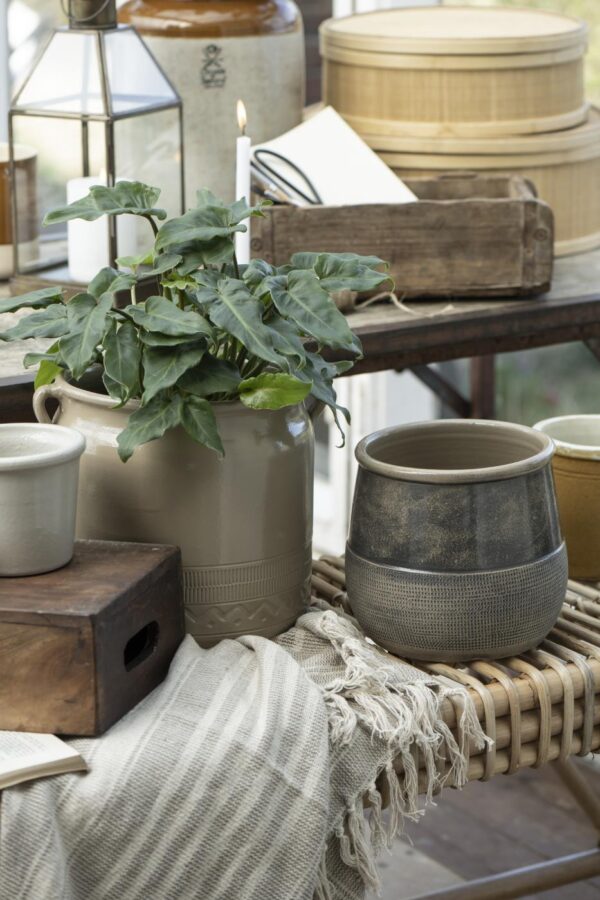 Dekoratiivpott Odin h22.5cm, d24cm beež