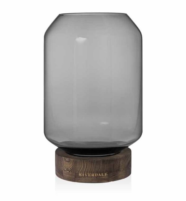 Küünlahoidja Lucy 36cm klaasist hall