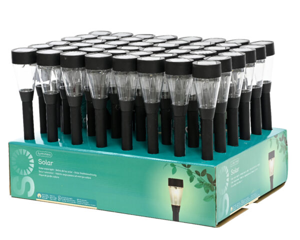 Solarvalgusti must 32cm soe valge