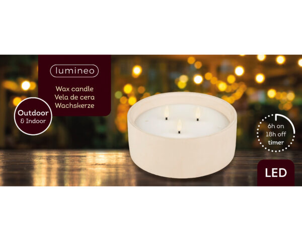 Küünal LED 3 leegiga d20x h8cm soe valge IP44,pat