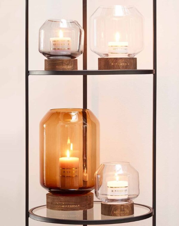 Küünlahoidja Lucy 36cm klaasist kollane