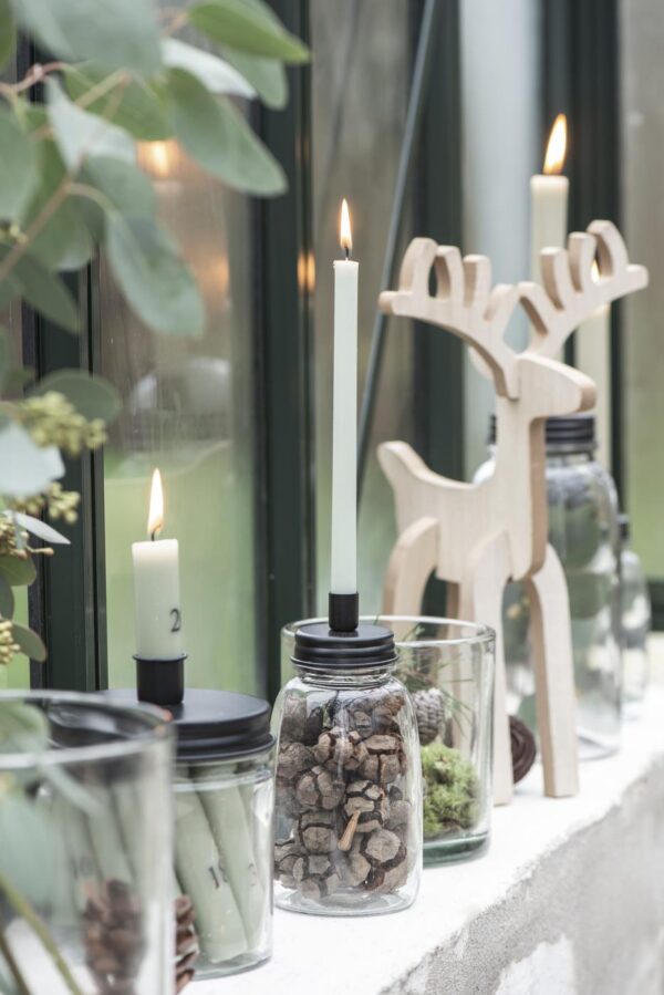 Küünlahoidja klaas h 25.5cm, d11.3cm