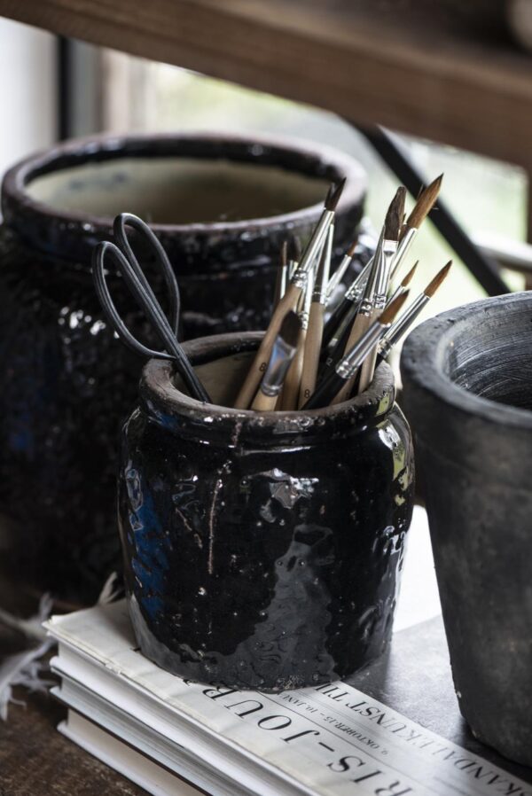 Lillepott Black Ocean Ø15x h16cm must