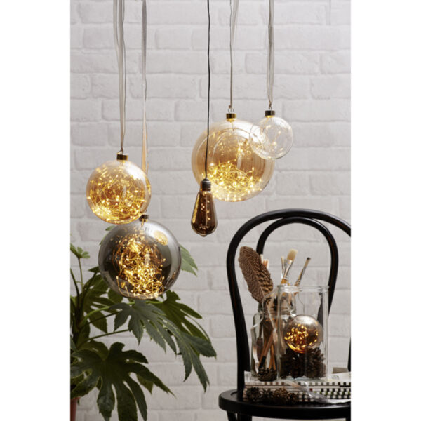 Klaaskuul riputatav smoke 80LED 20cm