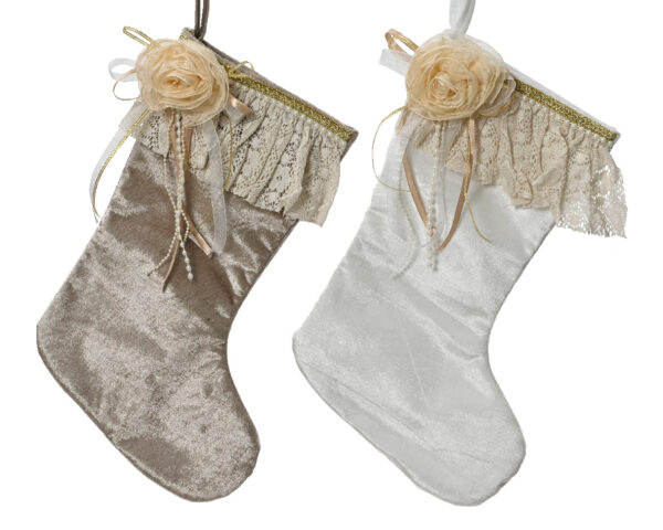 Jõulusokk lillega 40x25cm riputatav, värvivalik