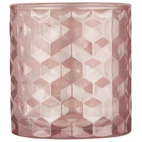 Küünlahoidja h7.5cm, d7cm roosa