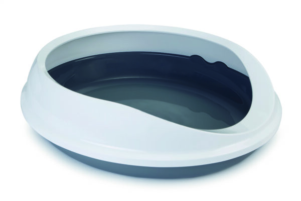 Beeztees kassi liivakast figaro ovaalne hall/valge 55x48,5x15,5