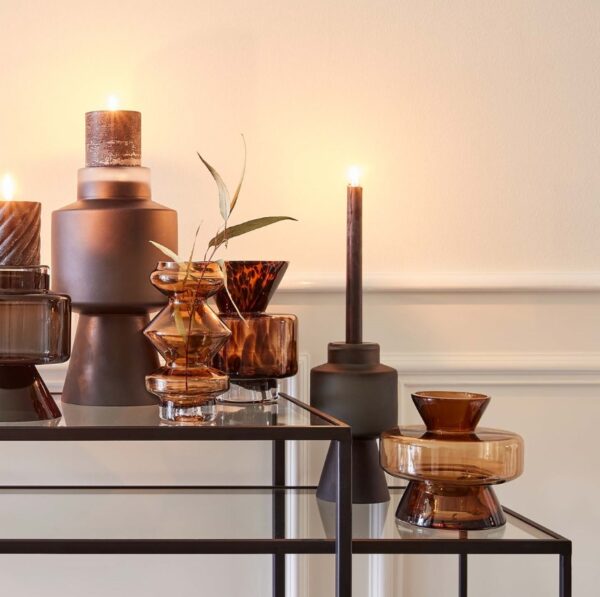 Küünlajalg Luna 18cm pruuun klaasist