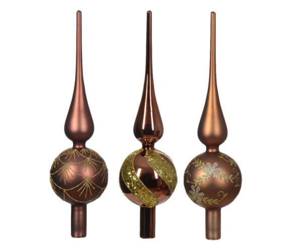 Kuusetipp jooned/lill/leht d8x h31cm klaasist, erinevad värvid