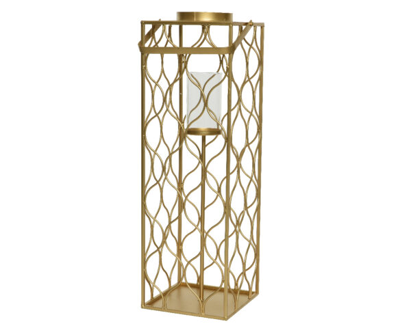 Küünlahoidja kuldses kastis 19,5x 19,5x h61cm