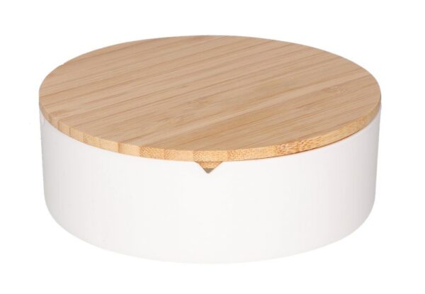 Karp Mineas kaanega d14x h5cm valge